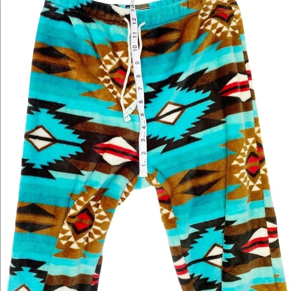 Trail Crest Velour Vibrant Southwest Print Pajama Pants Size Large - Picture 8 of 10